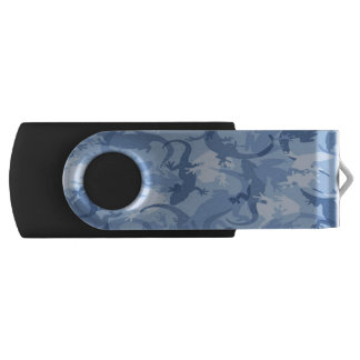Blue Reptile Camouflage USB Flash Drive