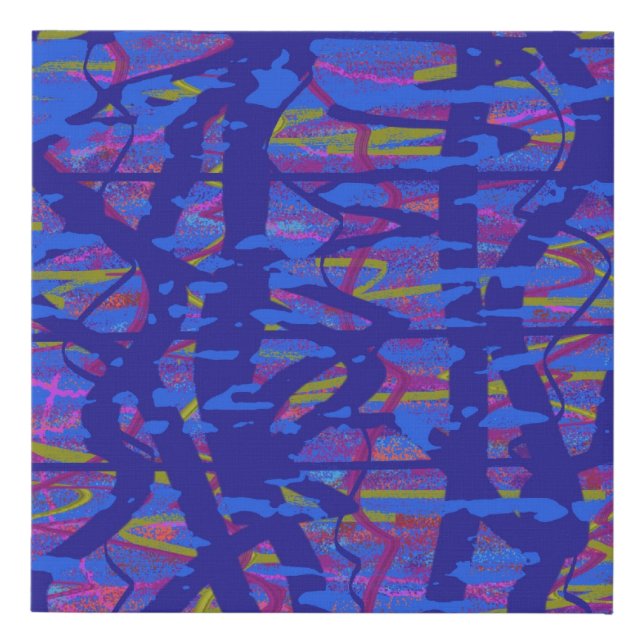 Blue Resist Abstract Canvas Print (Front)
