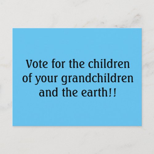 Blue Responsible Voting Election Phrase Saying Postcard