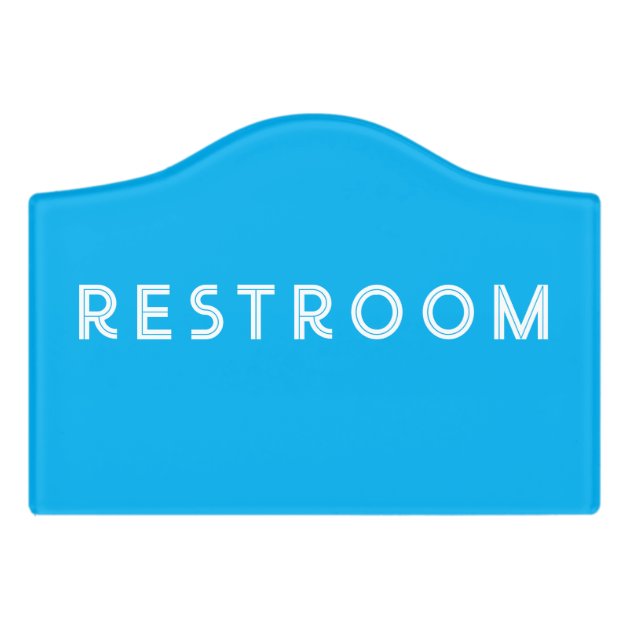 Blue Restroom Bathroom WC Toilet Door Sign