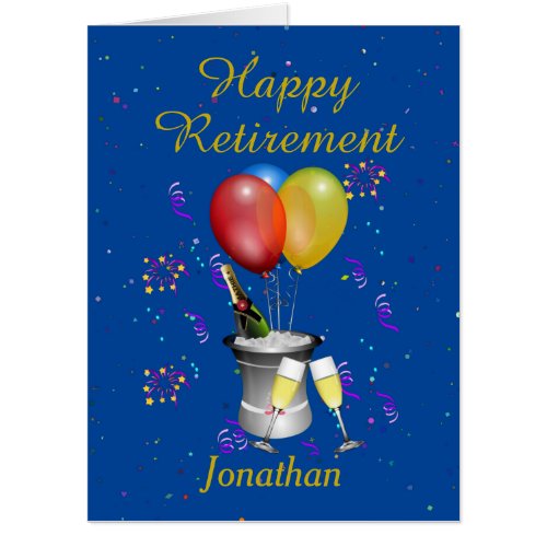 Blue Retirement Celebration Big Card