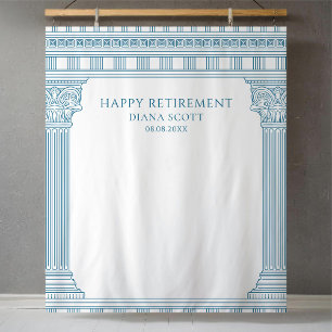 Blue Retirement Party Photo Backdrop