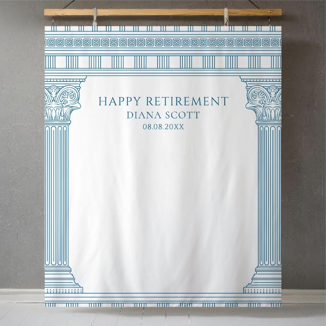 Blue Retirement Party Photo Backdrop (Creator Uploaded)