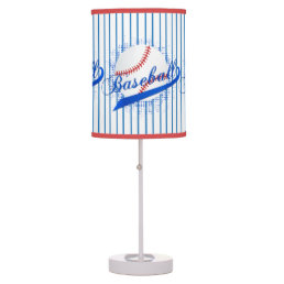 Blue Retro Baseball Style  Table Lamp