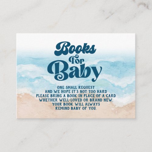 Blue Retro Beach Book Request Enclosure Card