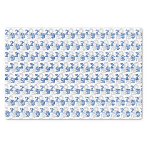 Blue Retro Big Numbers Class of Tissue Paper