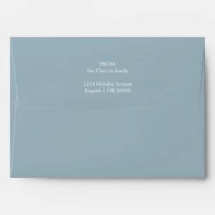 Blue Retro Boho Minimalist Christmas Mailing Envelope