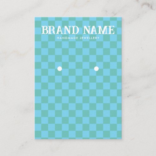 Blue Retro Bold Groovy Earrings Display Business Card