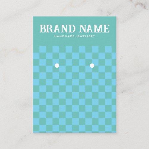 Blue Retro Bold Groovy Earrings Display Business Card