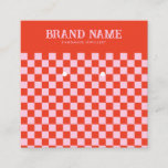 Blue Retro Bold Groovy Earrings Display Square Business Card