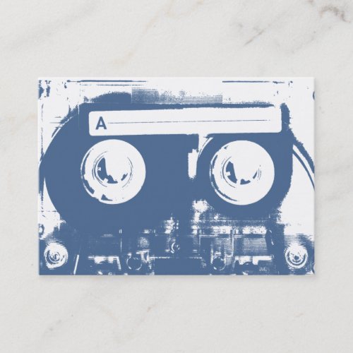 Blue Retro Cassette Tape Business Card