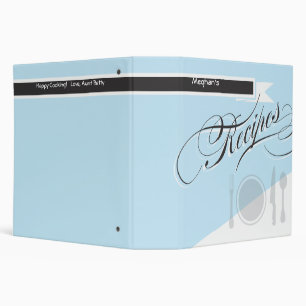 Blue Retro Cookbook - 2 In. Recipe Binder