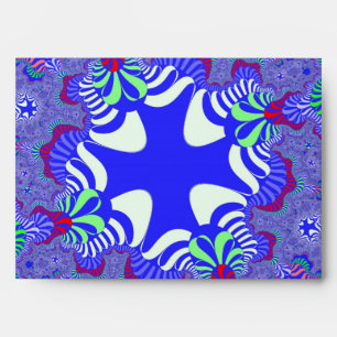 Blue Retro Cross Envelope