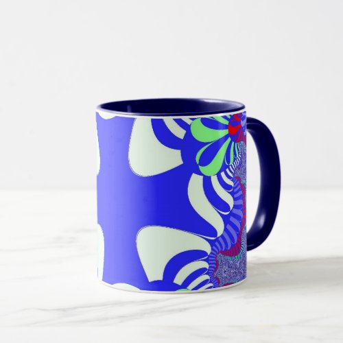 Blue Retro Cross Mug