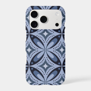 Blue Retro Geometric Pattern iPhone 17 Pro Case