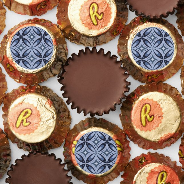 Blue Retro Geometric Pattern Reese's Peanut Butter Cups (Assorted)