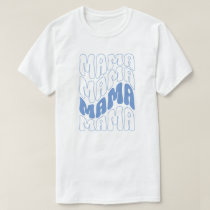 Blue Retro Groovy Cute Mama Mothers Day Mom   T-Shirt