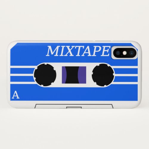 Blue Retro Mix Tape iPhone X Case
