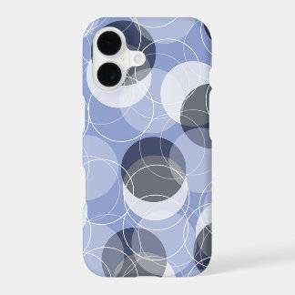 Blue Retro Mod Skinny Rings & Fat Dots Art Pattern iPhone 17 Case