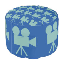BLUE RETRO MOVIE CAMERA ICON PATTERN