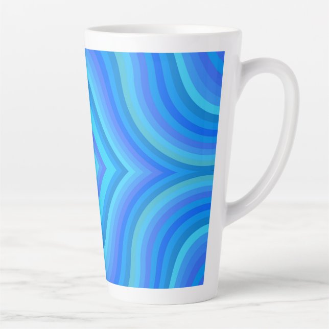 Blue Retro Pattern Latte Mug (Right)