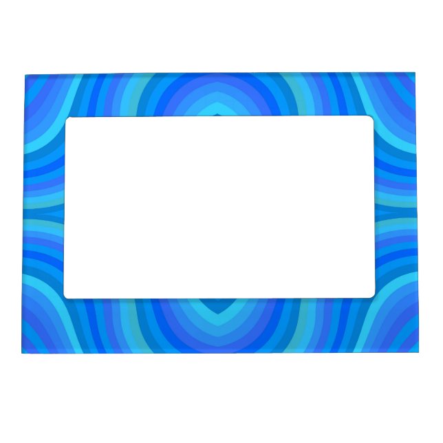 Blue Retro Pattern Magnetic Frame (Front)