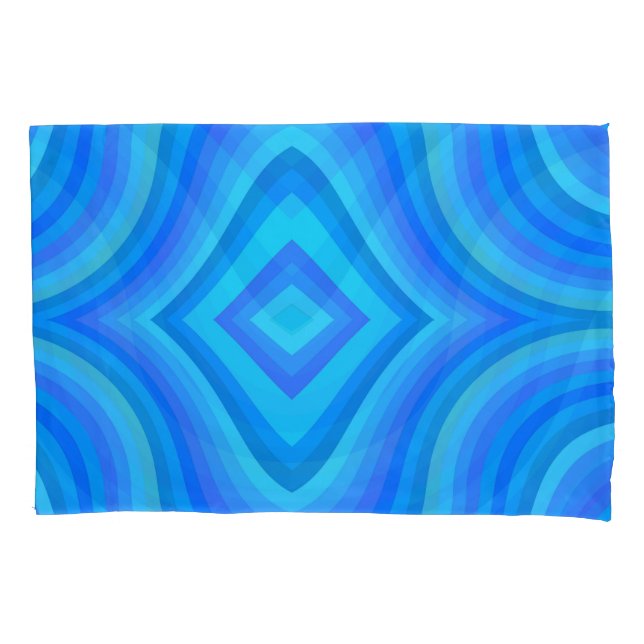Blue Retro Pattern Pillow Case (Front)