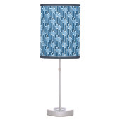 Blue Retro Rectangle Pattern Table Lamp (Front)