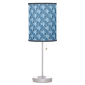 Blue Retro Rectangle Pattern Table Lamp (Left)