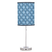 Blue Retro Rectangle Pattern Table Lamp (Back)
