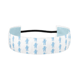 Blue Retro Robot Athletic Headband