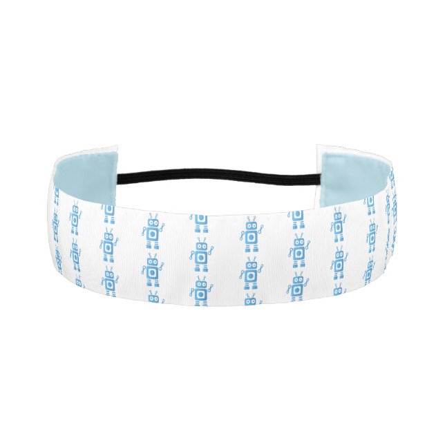 Blue Retro Robot Athletic Headband (Front)