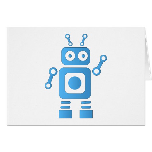 Blue Retro Robot Cards (Front Horizontal)