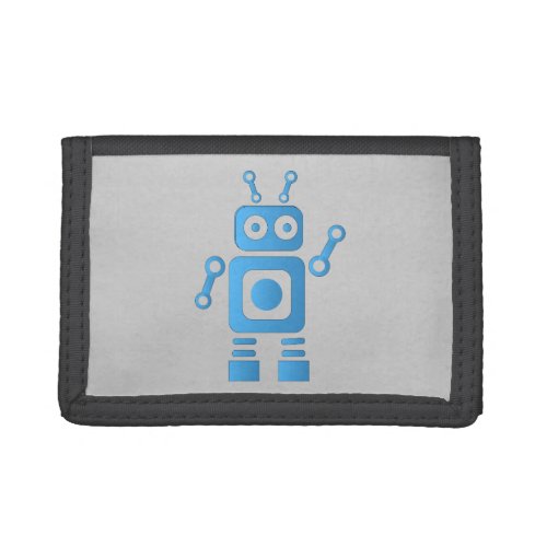 Blue Retro Robot Trifold Wallet