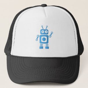 Blue Retro Robot Trucker Hat