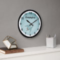 Blue Retro Space Ship Wall Clock | Zazzle