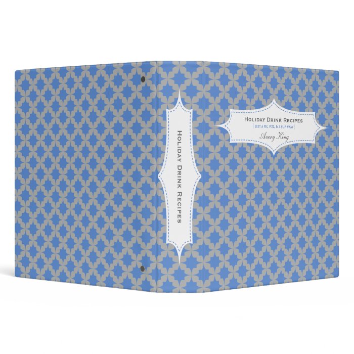 Blue Retro Star Cocktail Binder