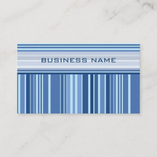 Blue Retro Stripes Pattern Business Card