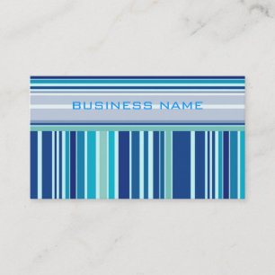 Blue Retro Stripes Pattern Business Card