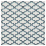 Blue retro style waves pattern fabric