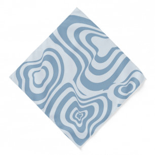 Blue Retro Swirl Groovy Y2K Pattern Bandana
