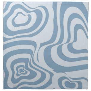 Blue Retro Swirl Groovy Y2K Pattern Cloth Napkin