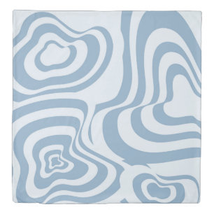 Blue Retro Swirl Groovy Y2K Pattern  Duvet Cover