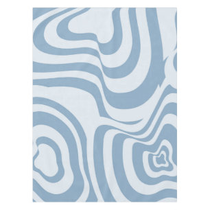 Blue Retro Swirl Groovy Y2K Pattern Tablecloth