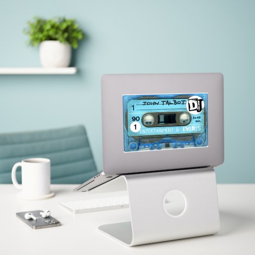Blue Retro T4 Audiotape Cassette 80s DJ  C_CutVS Sticker