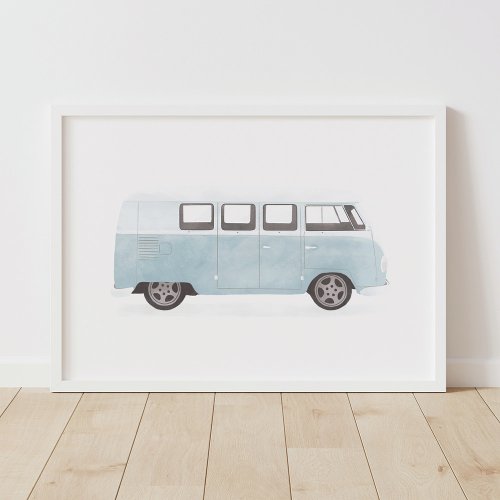 Blue Retro Van Nursery Decor