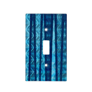 Blue Retro Wave Unique Cool Pattern Light Switch Cover