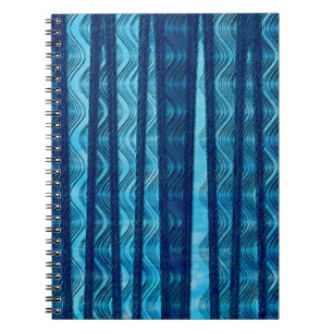 Blue Retro Wave Unique Cool Pattern Notebook
