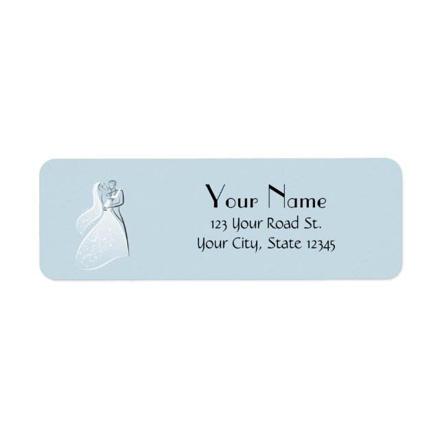 Blue Retro Wedding Dancers Label (Front)