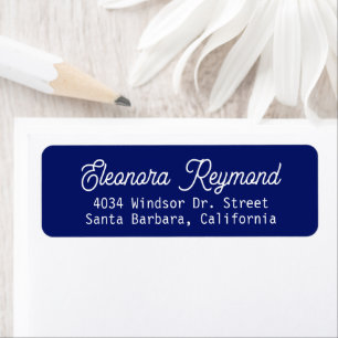 Blue Return Address Label with Name